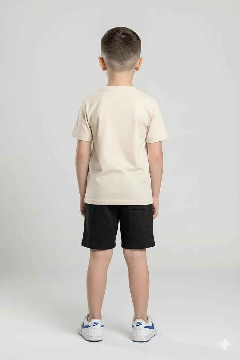 Boy Black Solid Shorts