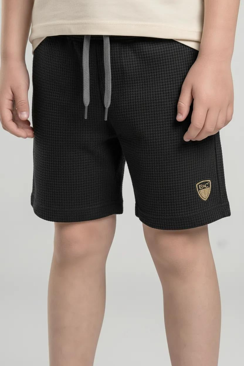 Boy Black Solid Shorts