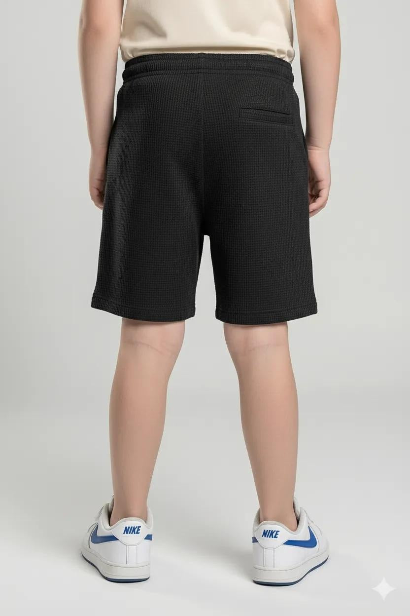 Boy Black Solid Shorts