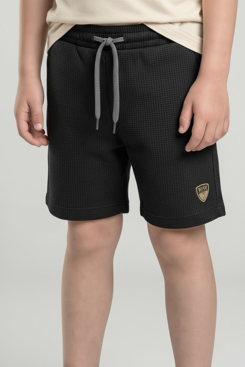 Boy Black Solid Shorts