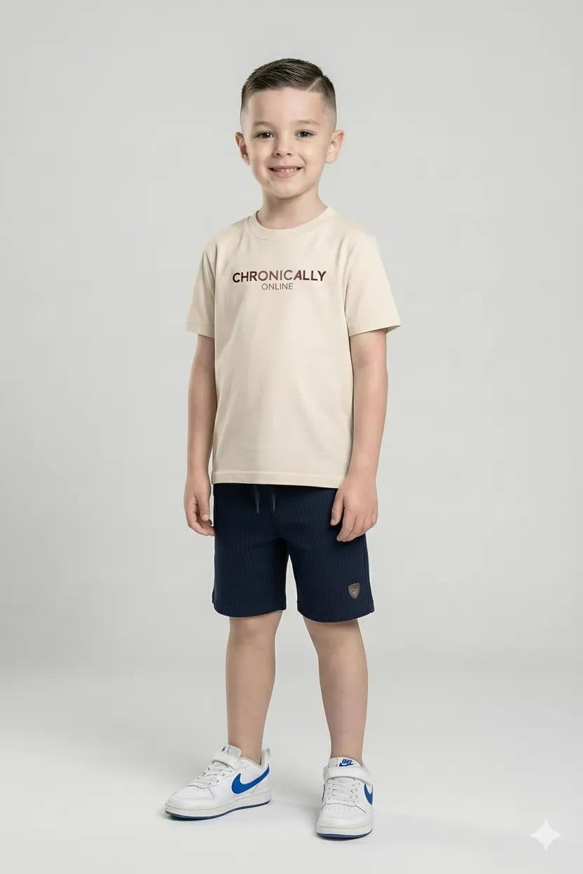 Boy Navy Solid Shorts