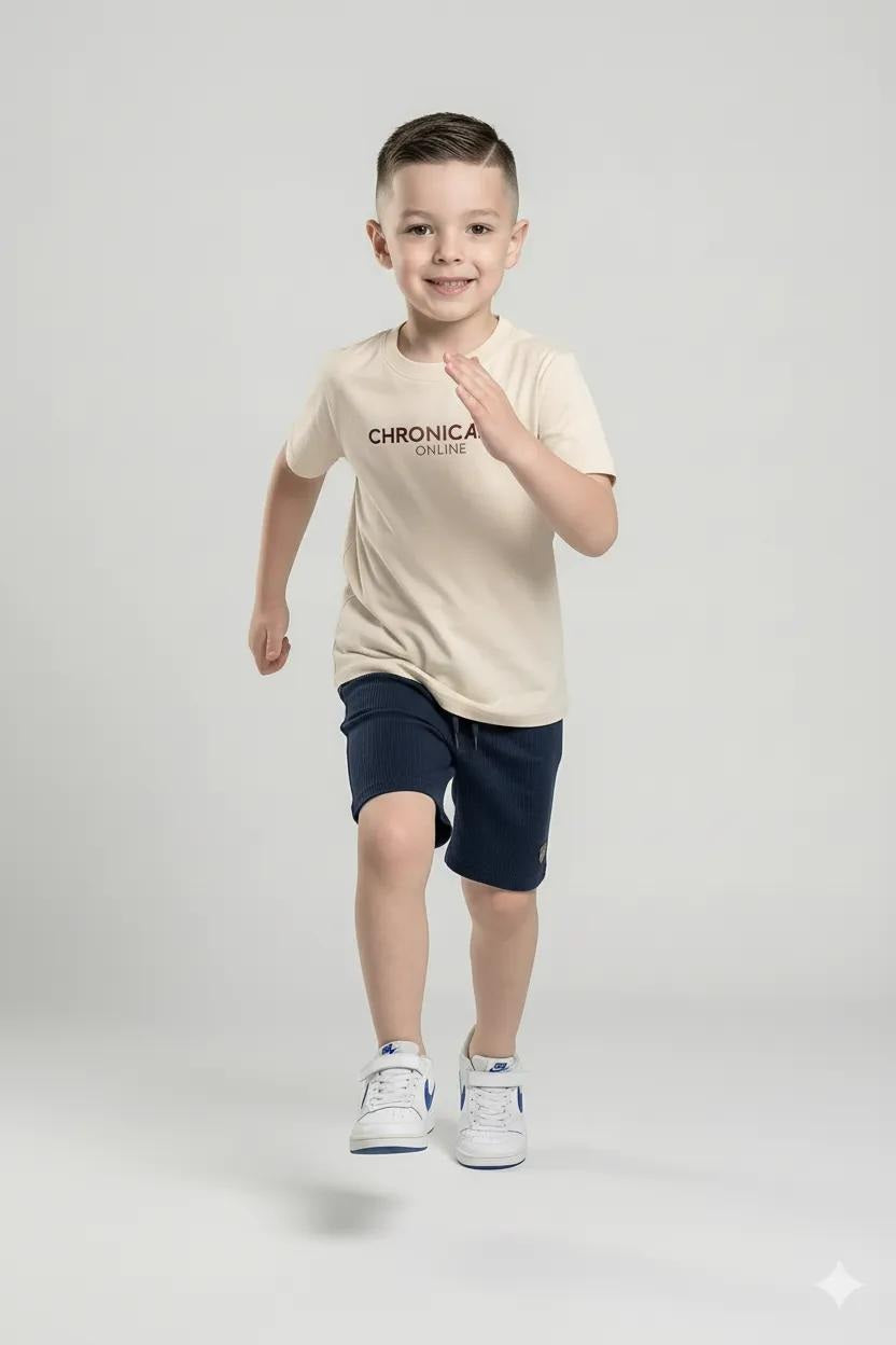 Boy Navy Solid Shorts