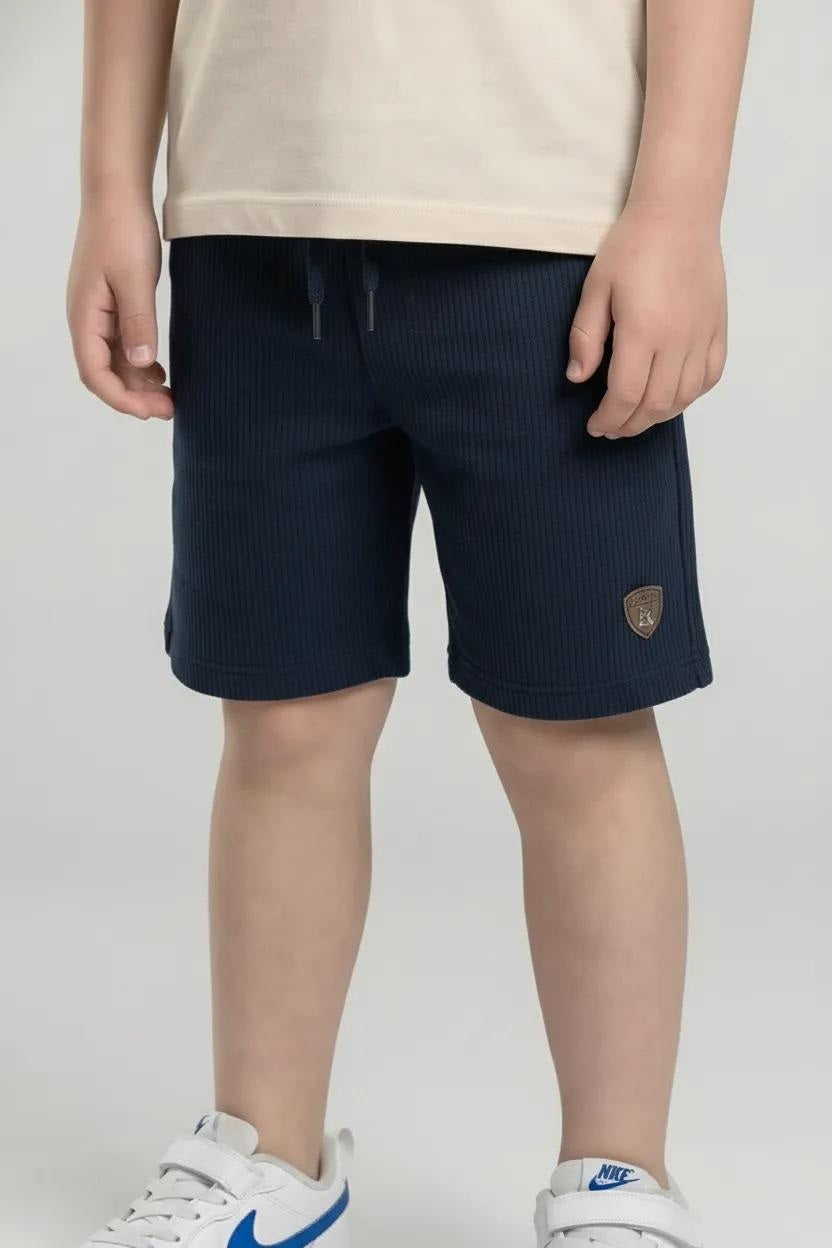 Boy Navy Solid Shorts