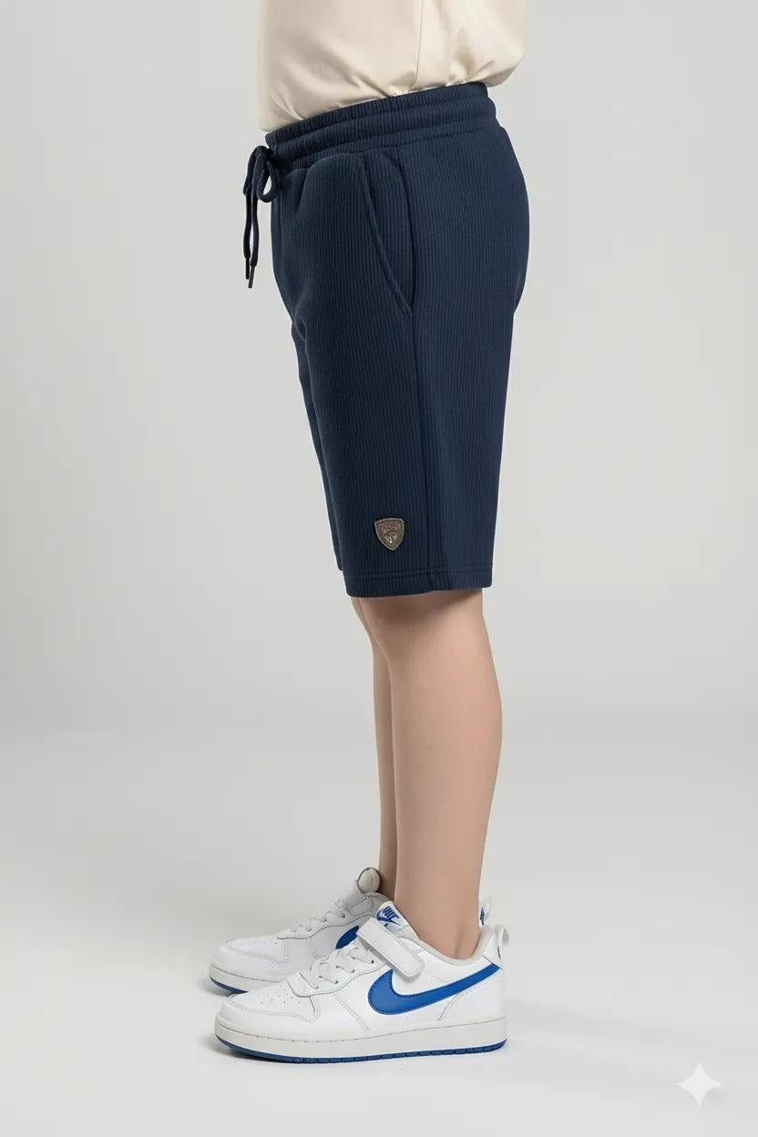 Boy Navy Solid Shorts