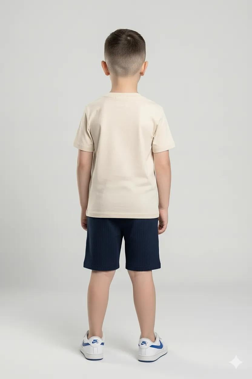 Boy Navy Solid Shorts