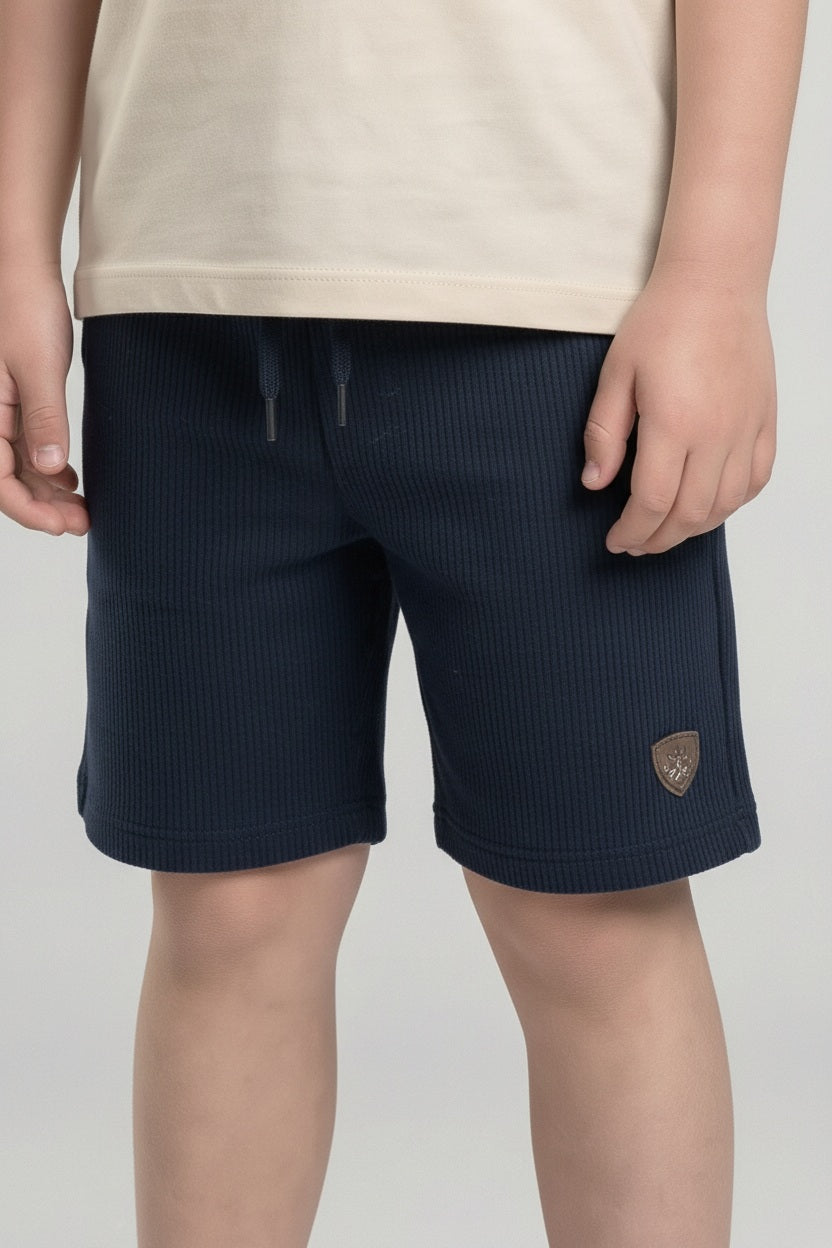Boy Navy Solid Shorts