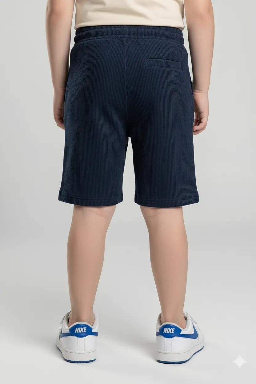 Boy Navy Solid Shorts