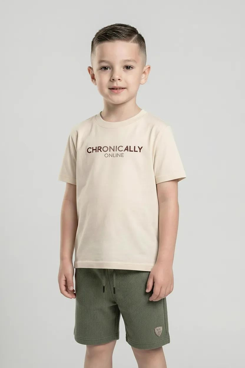 Boy Olive Solid Shorts