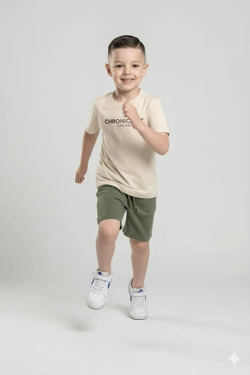 Boy Olive Solid Shorts