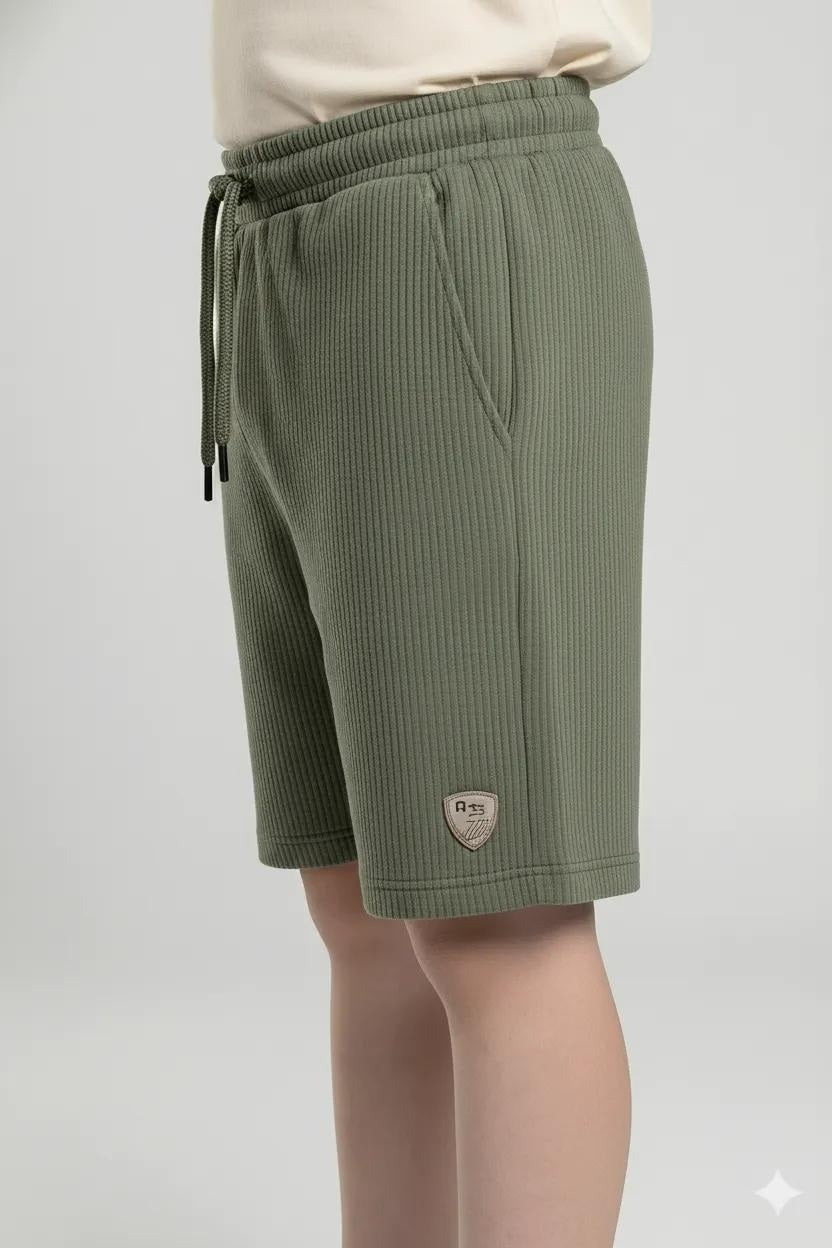 Boy Olive Solid Shorts