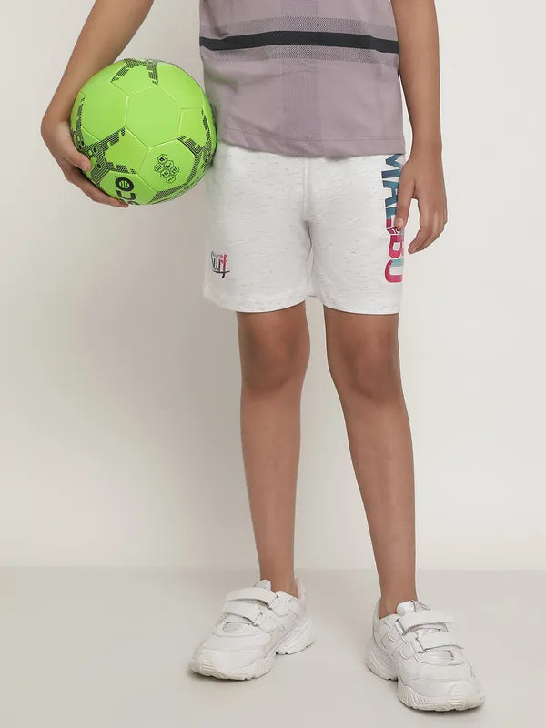 Octave Boys Typography Printed Mid Rise Cotton Sports Shorts