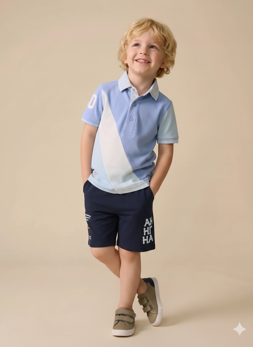 Boy Navy Solid Short
