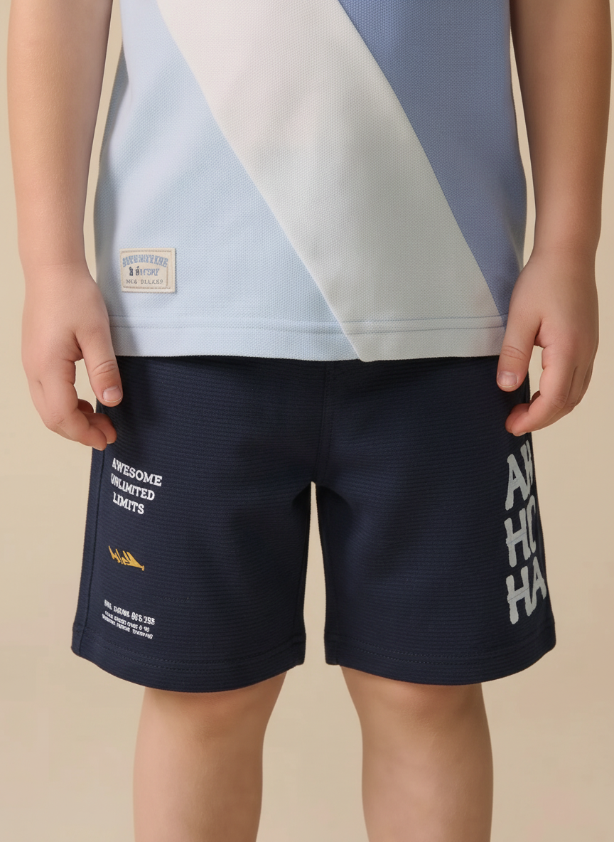 Boy Navy Solid Short
