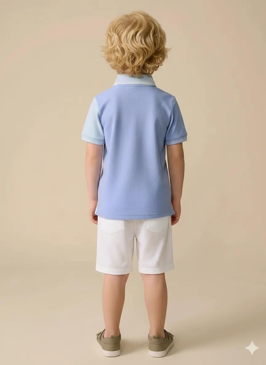 Boy Off White Solid Short