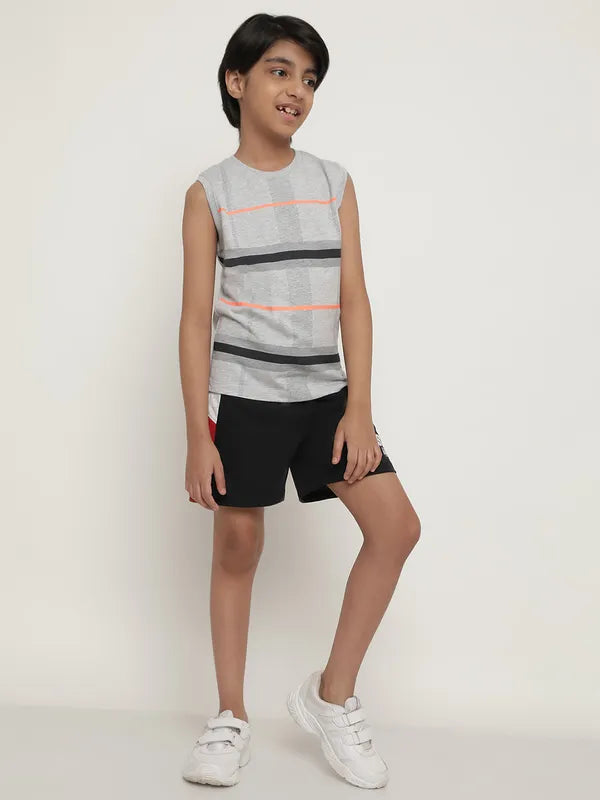 Octave Boys Typography Printed Mid Rise Cotton Shorts