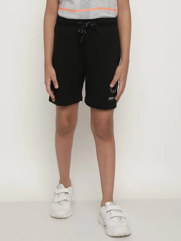 Octave Boys Black Sports Shorts