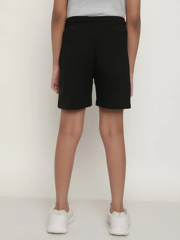 Octave Boys Black Sports Shorts