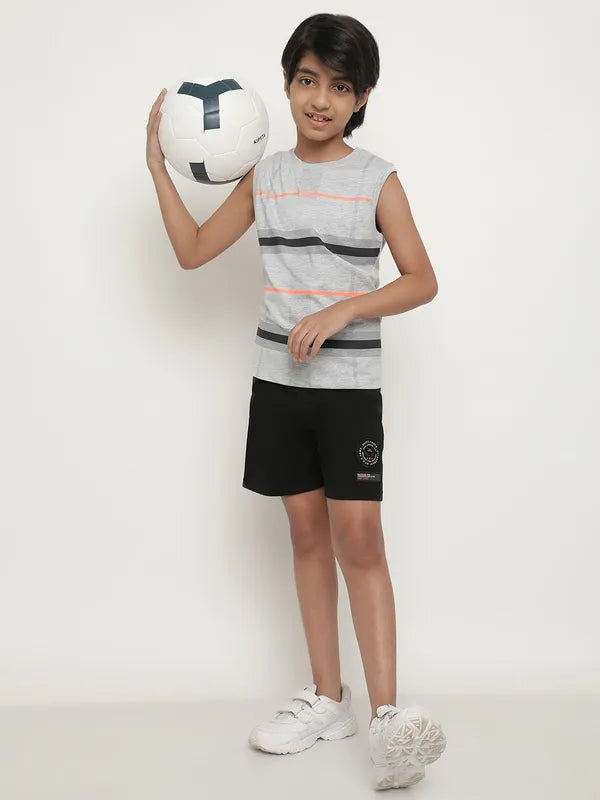 Octave Boys Black Sports Shorts