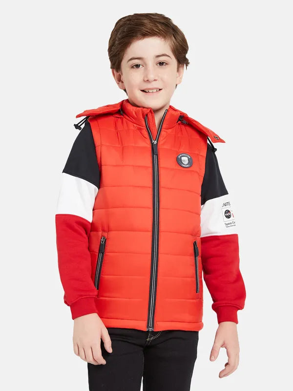 Octave Boys Red Colourblocked Padded Jacket