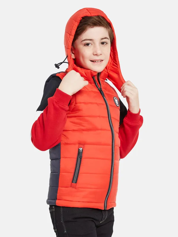 Octave Boys Red Colourblocked Padded Jacket