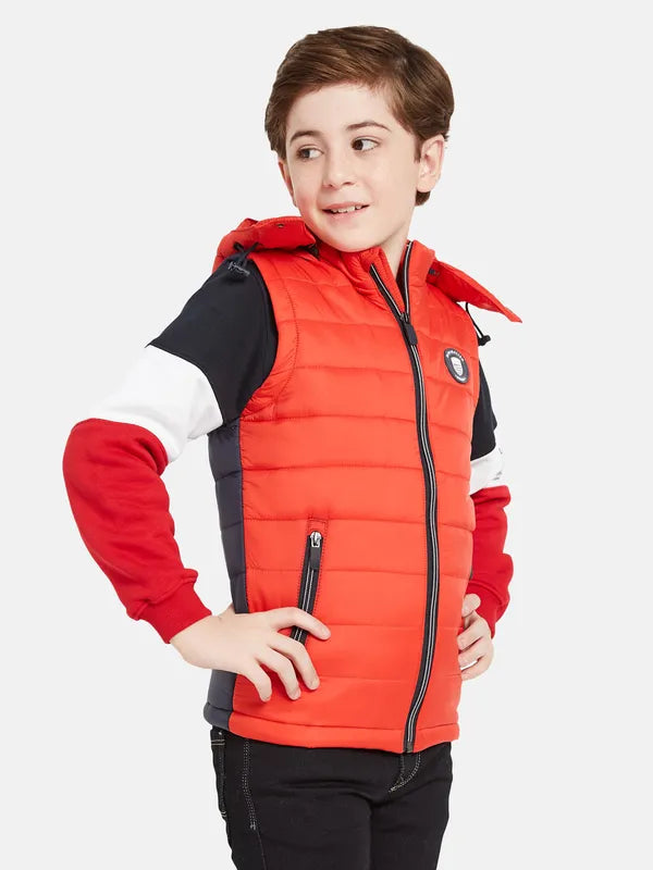 Octave Boys Red Colourblocked Padded Jacket