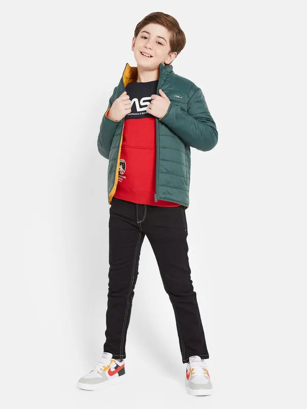 Octave Boys Green Quilted Jacket