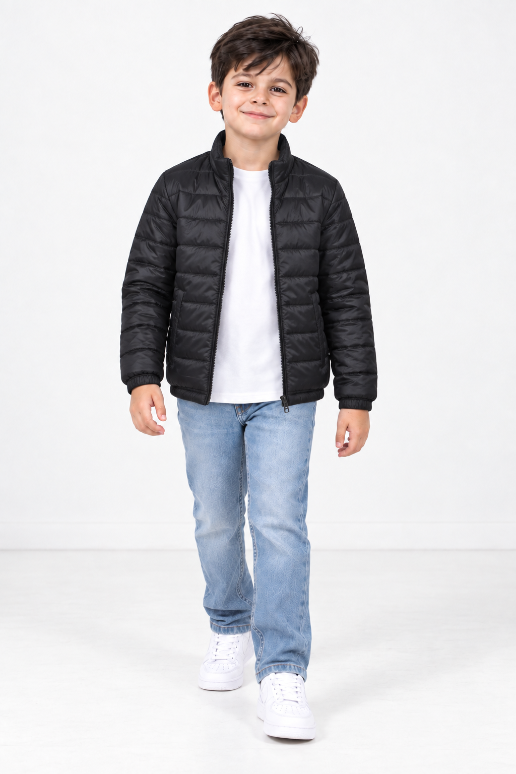 Junior Boys Woven Reversible Puffer Jacket – Regular Fit Full-Zip Quilted Winter Jacket