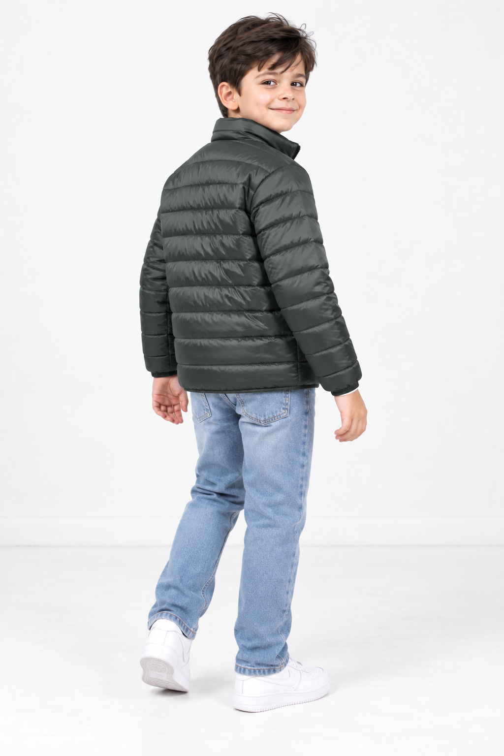 Junior Boys Woven Reversible Puffer Jacket – Regular Fit Full-Zip Quilted Winter Jacket