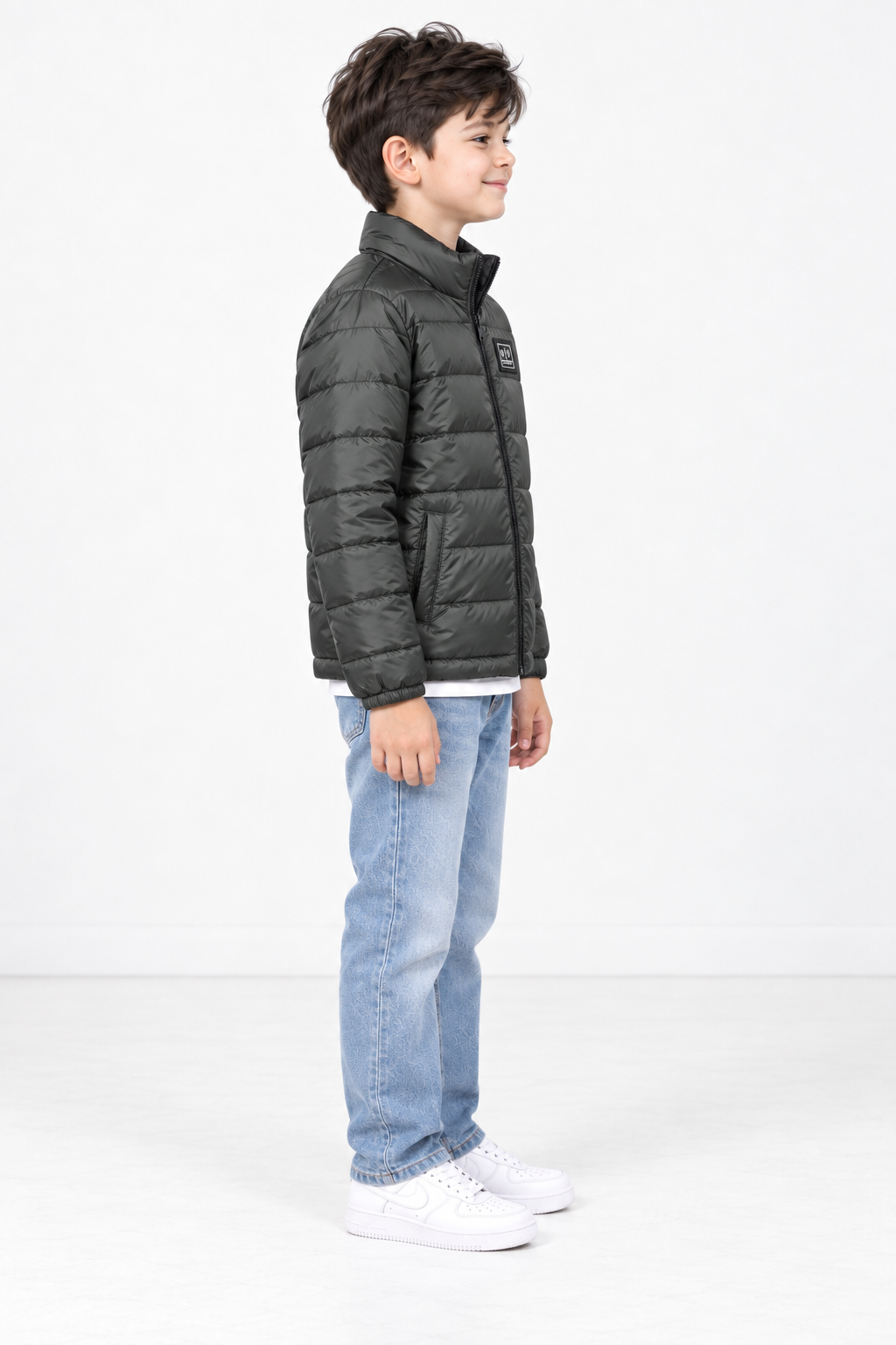 Junior Boys Woven Reversible Puffer Jacket – Regular Fit Full-Zip Quilted Winter Jacket
