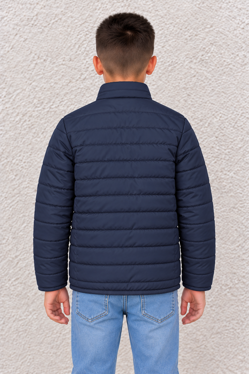 Junior Boy Red & Navy Reversible Puffer Jacket – Quilted Woven Jacket with Concealed Zip Pockets