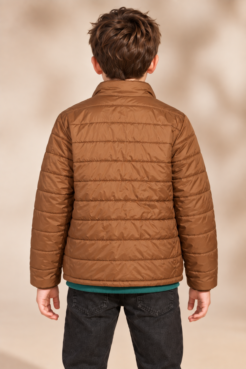 Junior Boys Woven Reversible Puffer Jacket – Regular Fit Full-Zip Quilted Winter Jacket