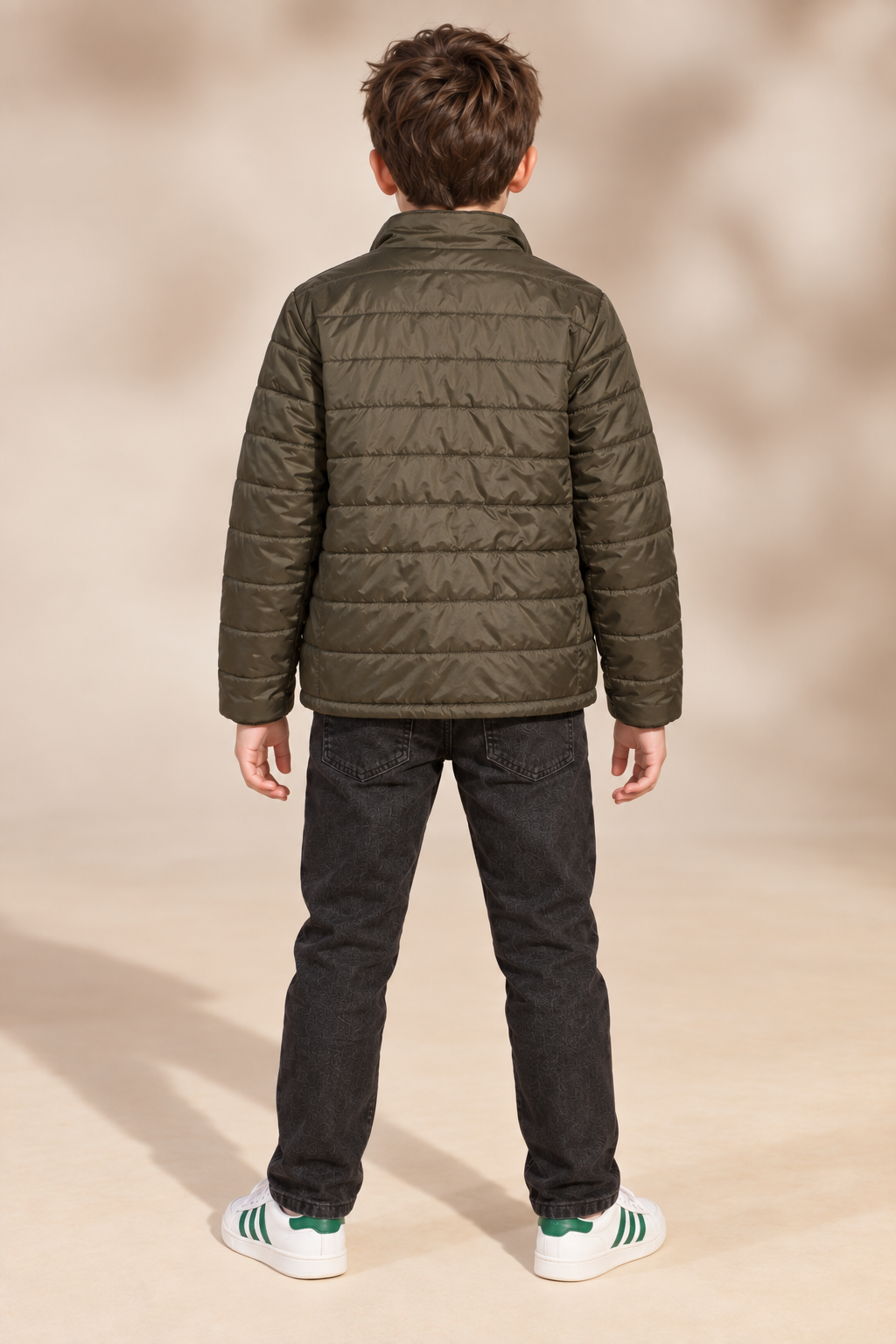 Junior Boys Woven Reversible Puffer Jacket – Regular Fit Full-Zip Quilted Winter Jacket