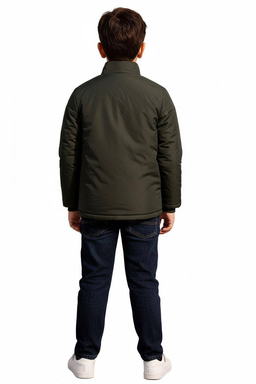 Boys Lightweight Mandarin Neck Puffer Jacket
