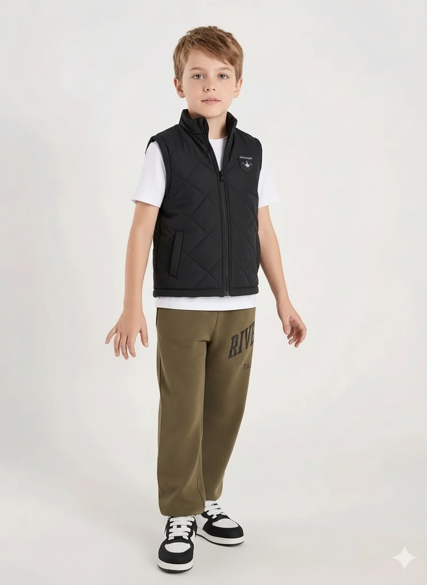 Boys Lightweight Puffer Jacket with Embroidered