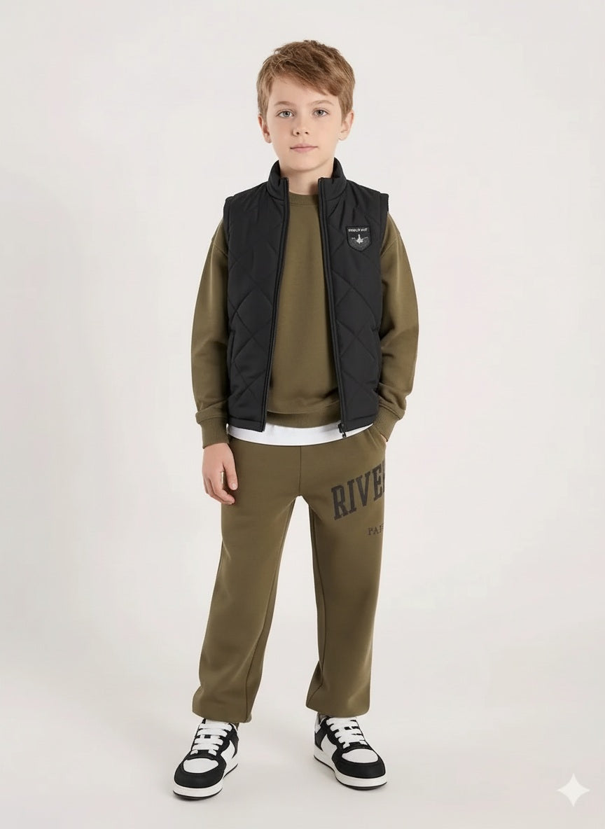 Boys Lightweight Puffer Jacket with Embroidered