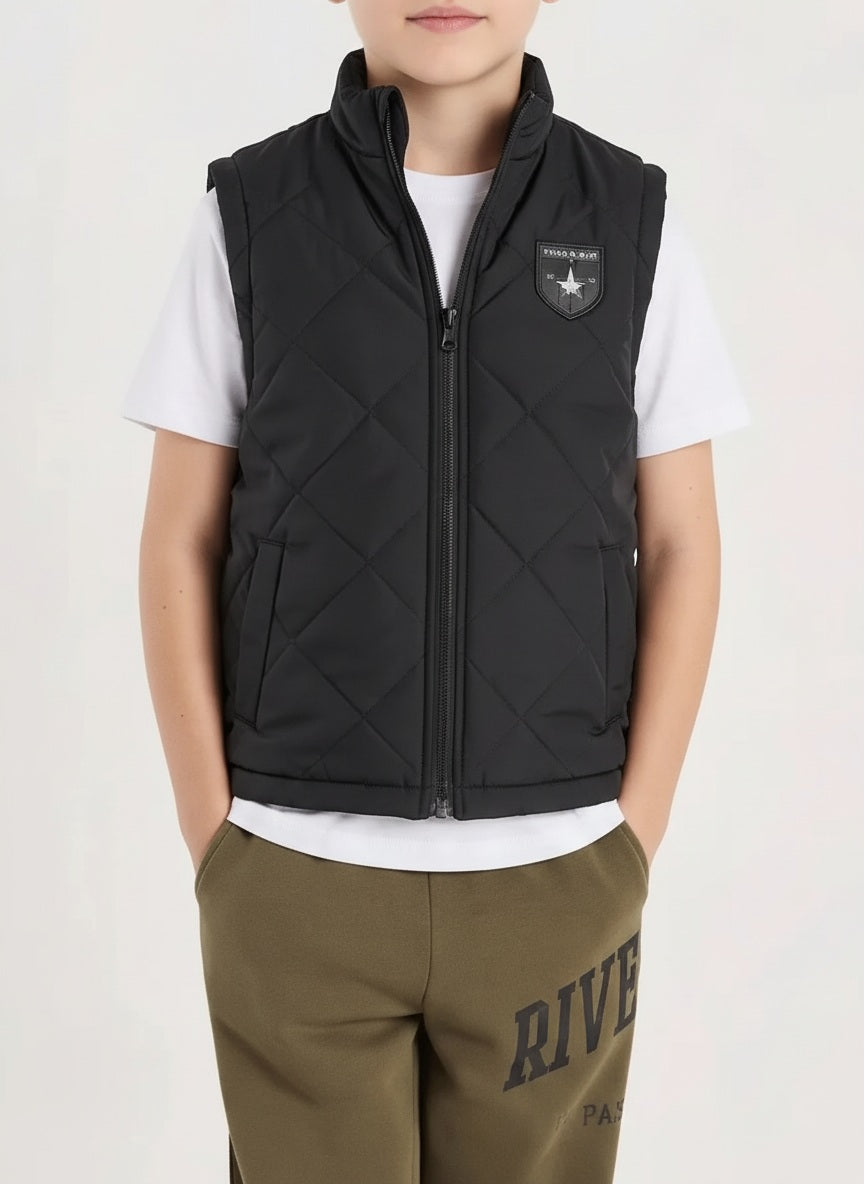 Boys Lightweight Puffer Jacket with Embroidered