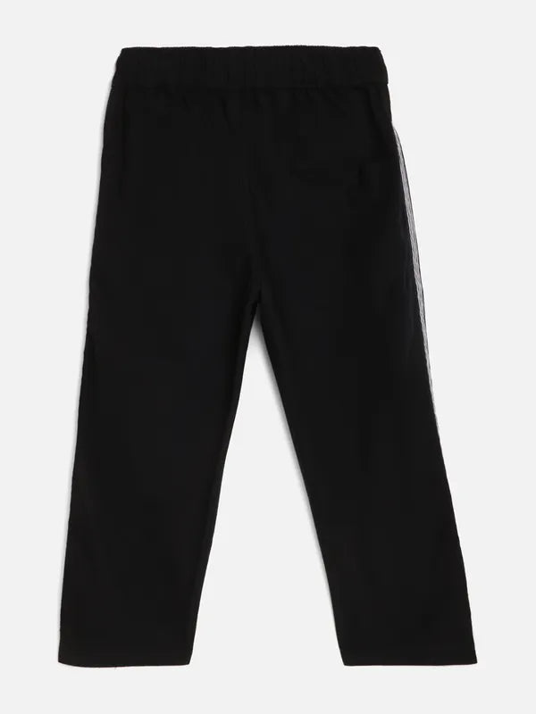 Octave Boys Navy Blue Cotton Regular Fit Track Pants