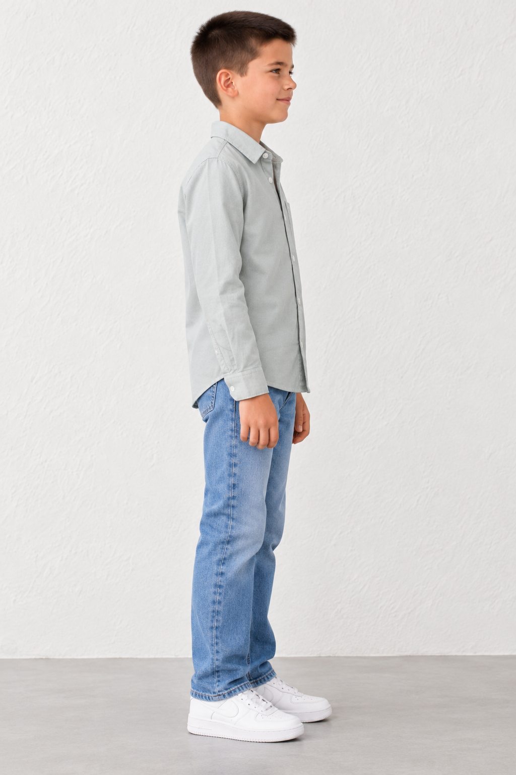 Junior Boy Oxford Full Sleeve Shirt | Premium Cotton Oxford Fern Casual Shirt for Boys