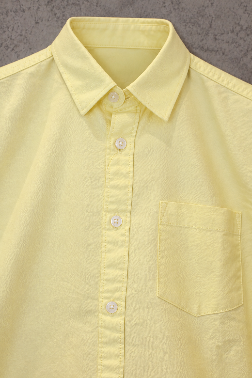 Junior Boy Lemon Oxford Shirt – Full Sleeve Button-Front Shirt with Chest Pocket