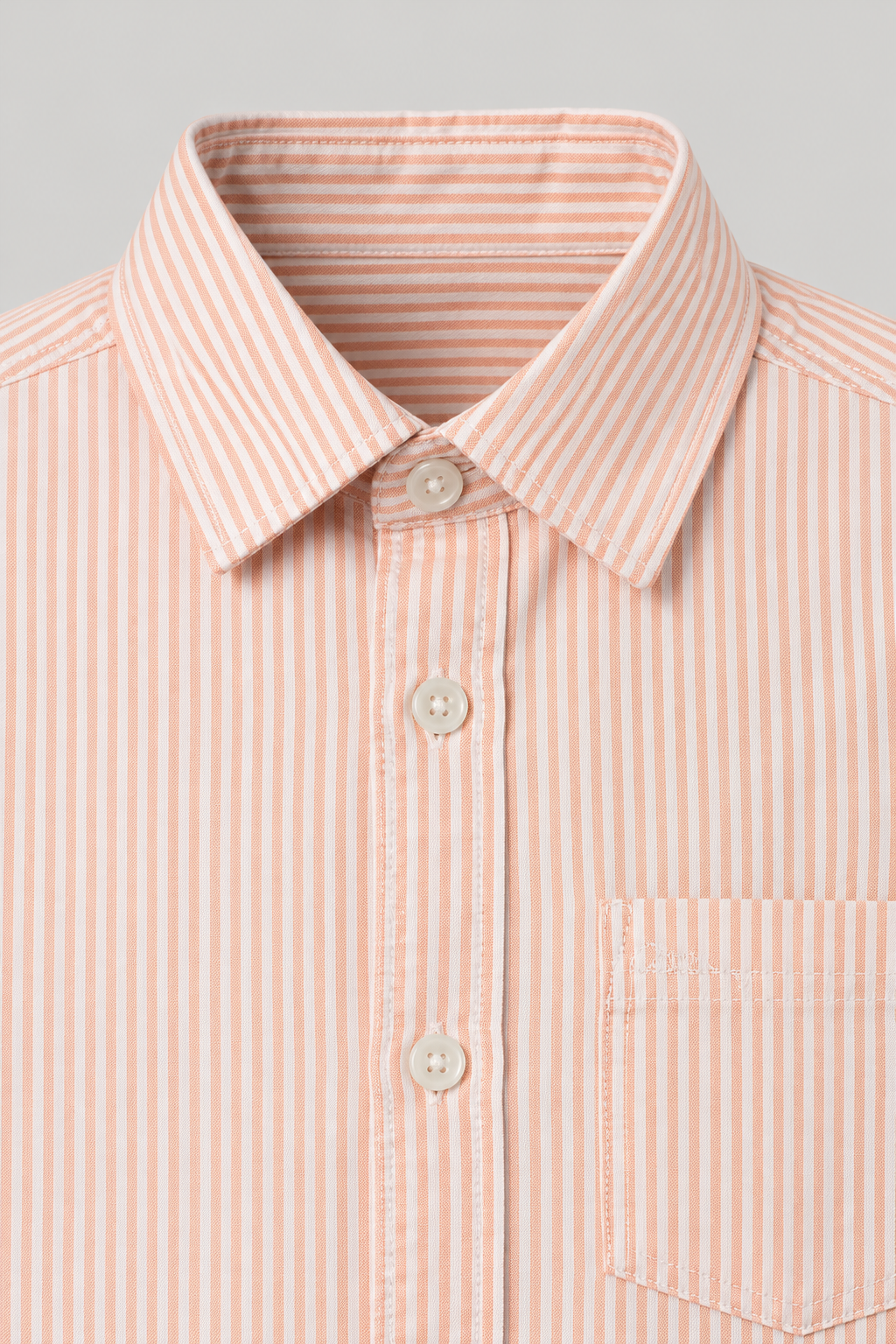 Junior Boy Oxford Stripe Shirt – Regular Fit Full Sleeve Casual Shirt – Orange