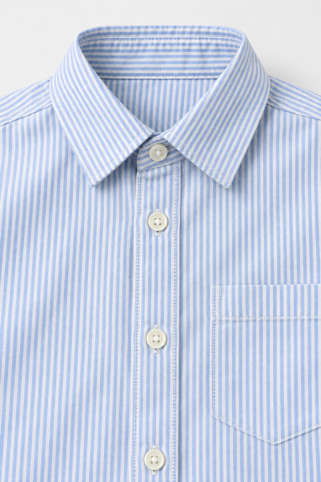 Junior Boy Oxford Stripe Shirt – Regular Fit Full Sleeve Casual Shirt – Sky