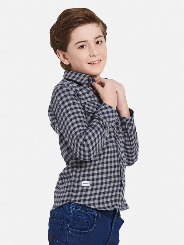 Octave Boys Checked Cotton Casual Shirt