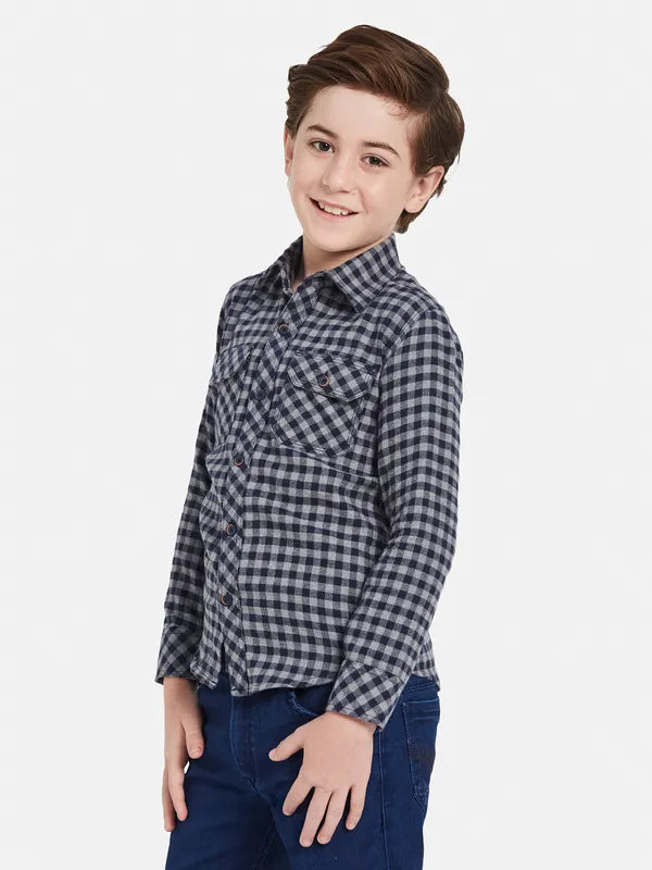 Octave Boys Checked Cotton Casual Shirt