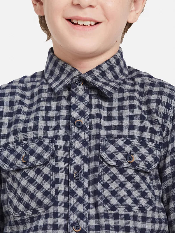 Octave Boys Checked Cotton Casual Shirt