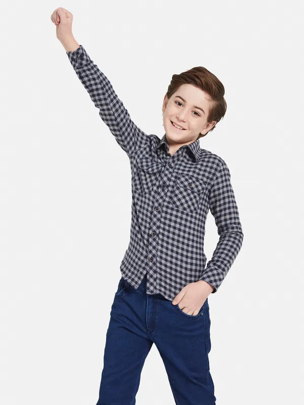 Octave Boys Checked Cotton Casual Shirt