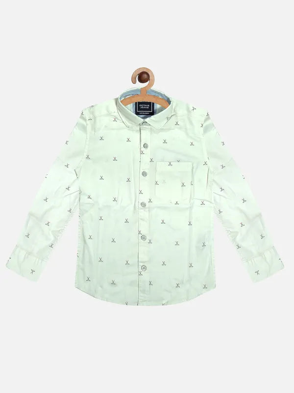 Boys Printed Cotton Casual Shirt