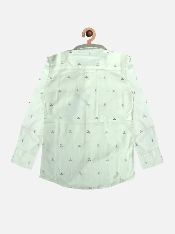 Boys Printed Cotton Casual Shirt