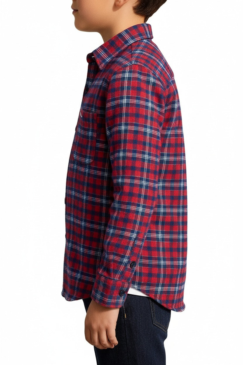 Boys Tartan Checks Checked Casual Shirt