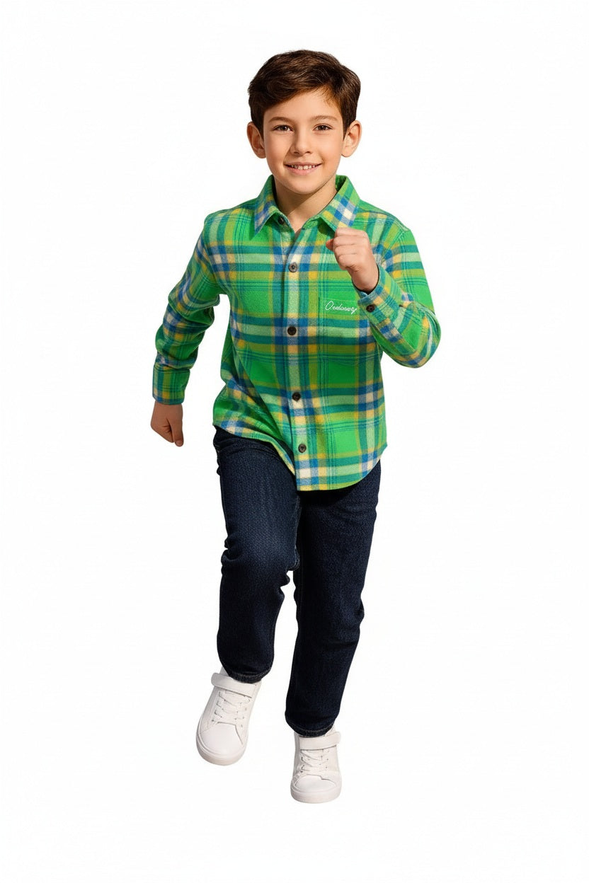 Boys Tartan Checks Checked Casual Shirt