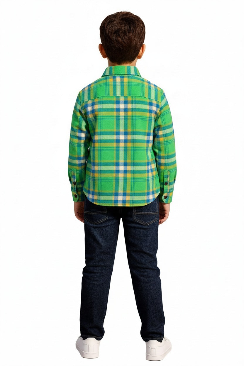 Boys Tartan Checks Checked Casual Shirt
